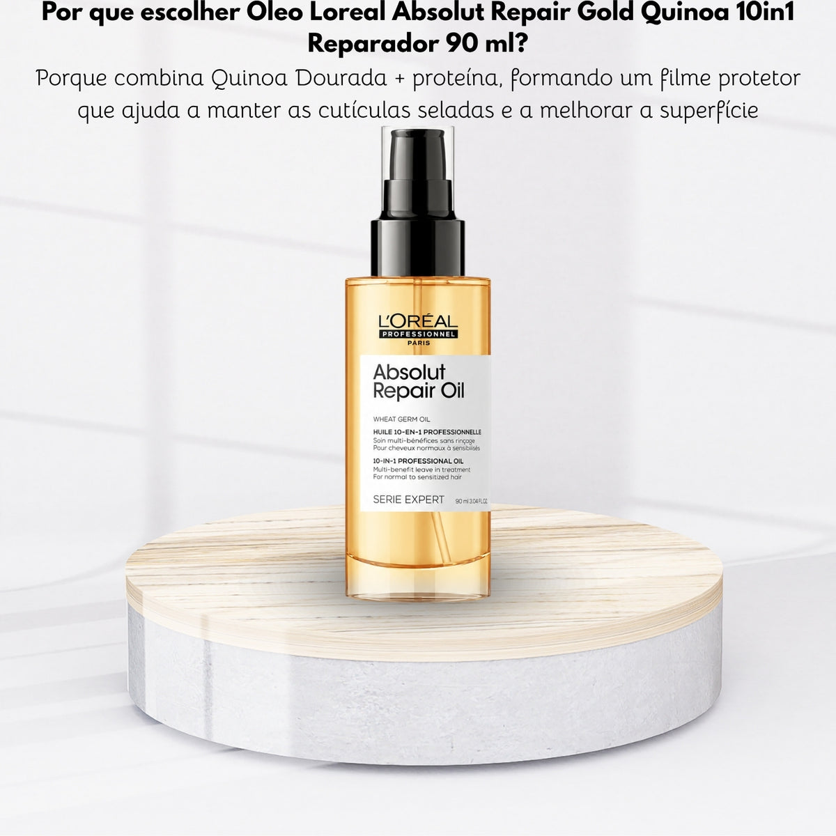 Oleo Loreal Absolut Repair Gold Quinoa 10in1 Reparador 90 ml