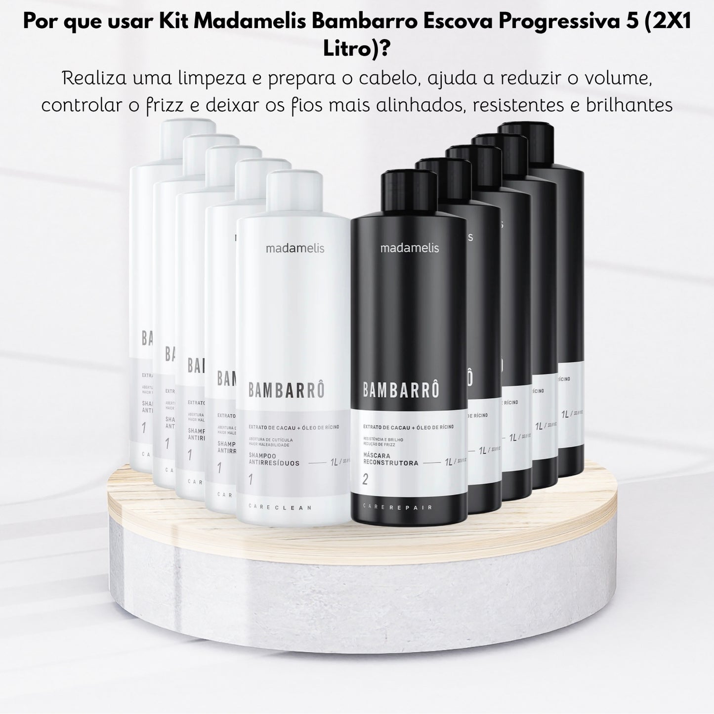 Kit Madamelis Bambarro Escova Progressiva 5 (2 X 1 Litro)