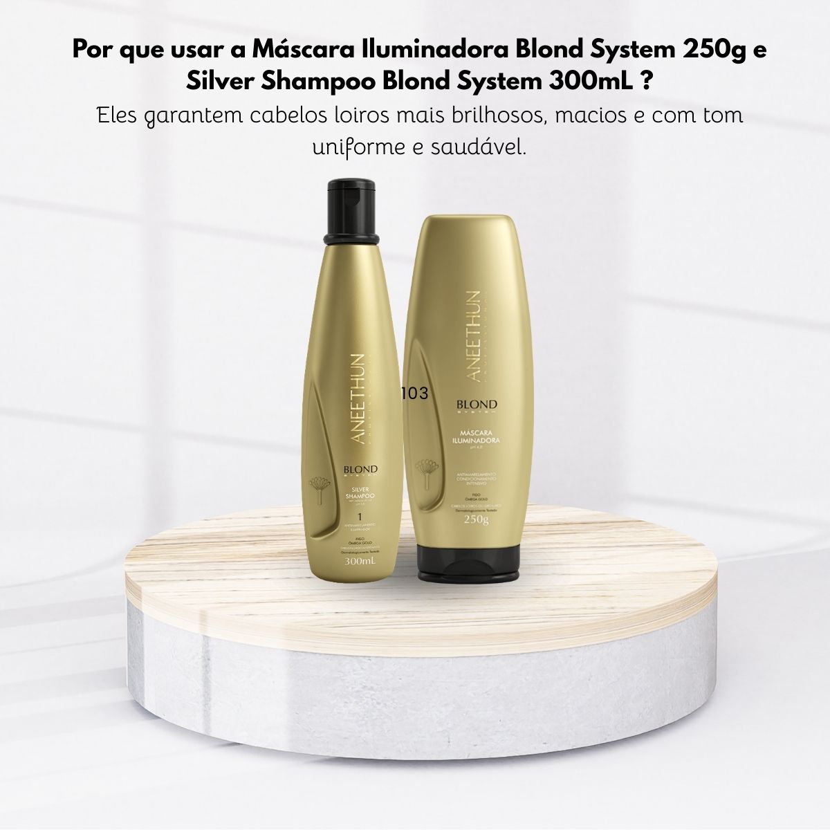 Kit Aneethun Blond Shampoo Silver 300 ml + Máscara Iluminadora 250 g