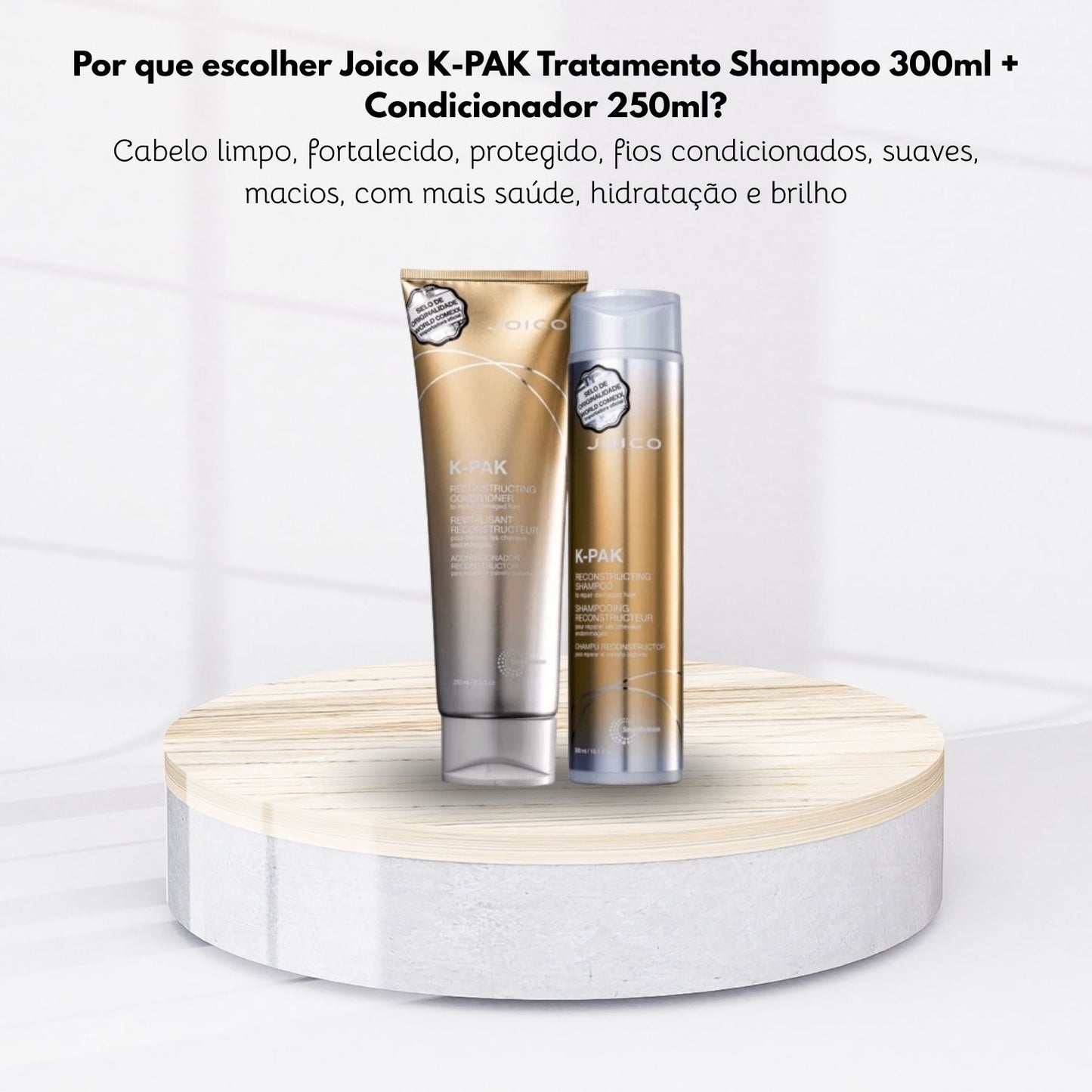 Kit Joico K-PAK Tratamento Shampoo 300 ml + Condicionador 250 ml