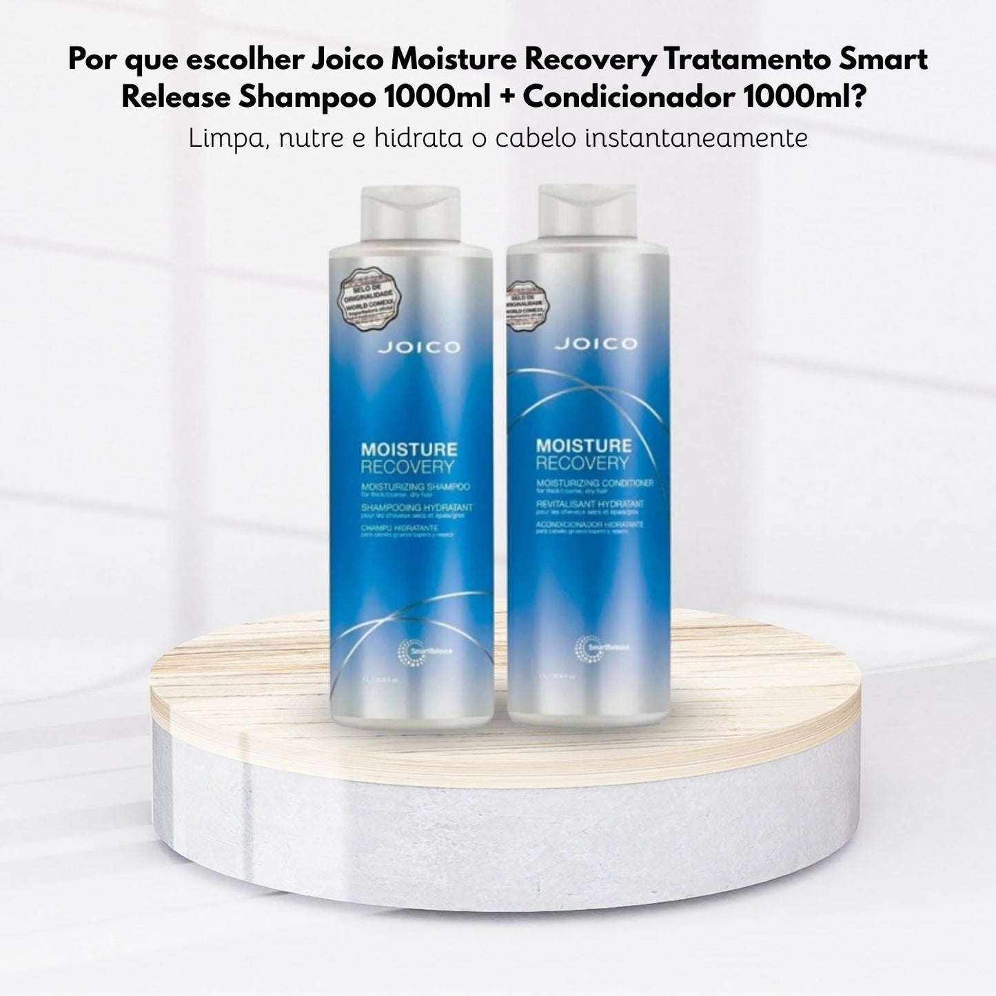 Kit Joico Moisture Recovery Tratamento Smart Release Shampoo 1 Litro + Condicionador 1 Litro