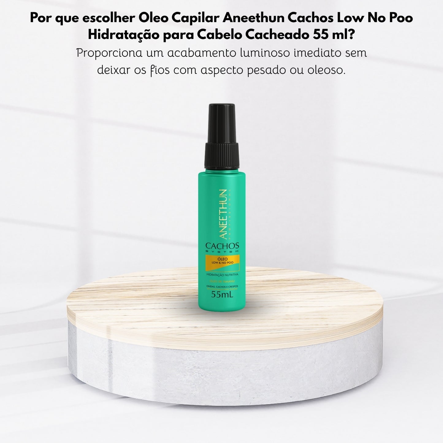 Oleo Capilar Aneethun Cachos Low No Poo Hidratação para Cabelo Cacheado 55 ml