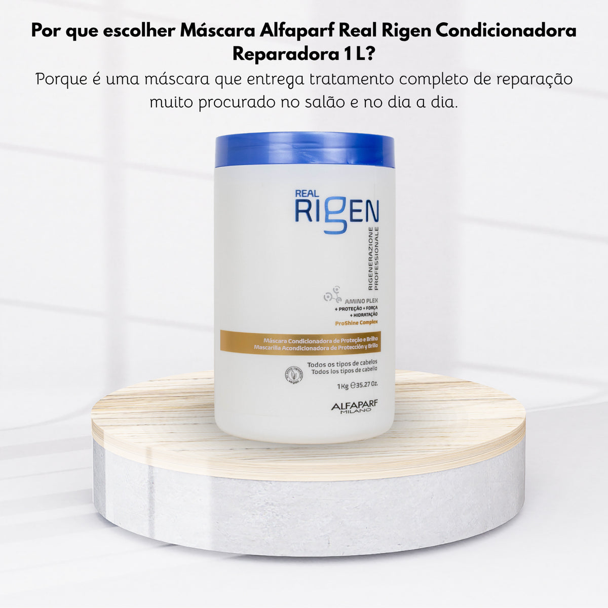 Máscara Alfaparf Real Rigen Condicionadora Reparadora 1000 g