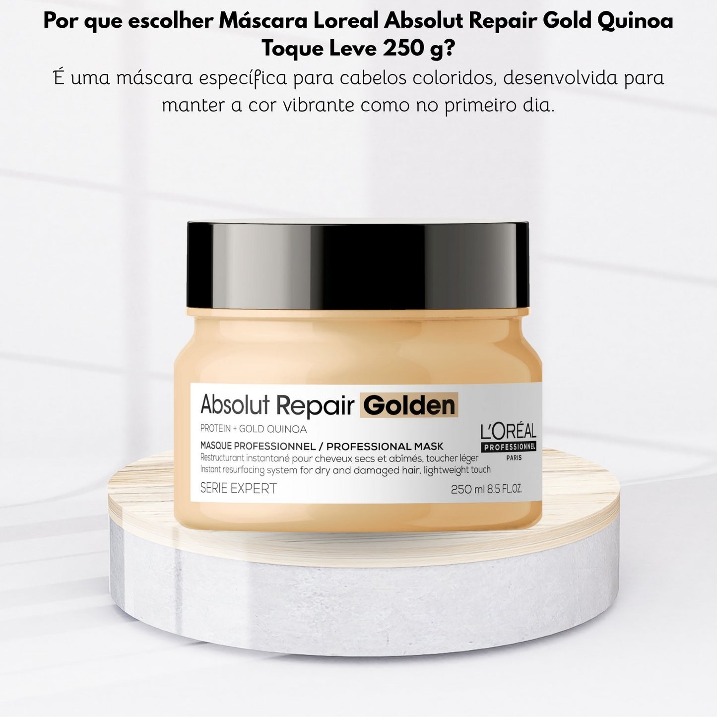 Máscara Loreal Absolut Repair Gold Quinoa Toque Leve 250 g
