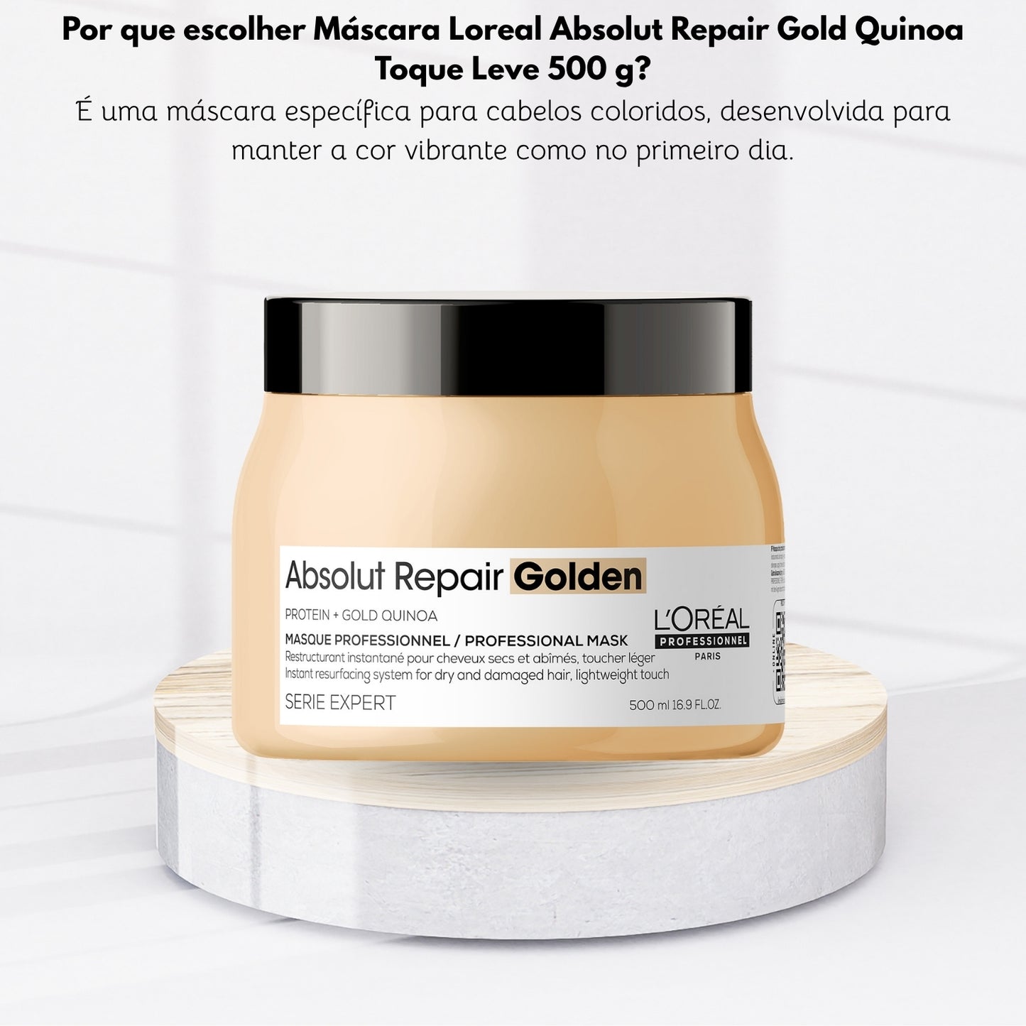Máscara Loreal Absolut Repair Gold Quinoa Toque Leve 500 g