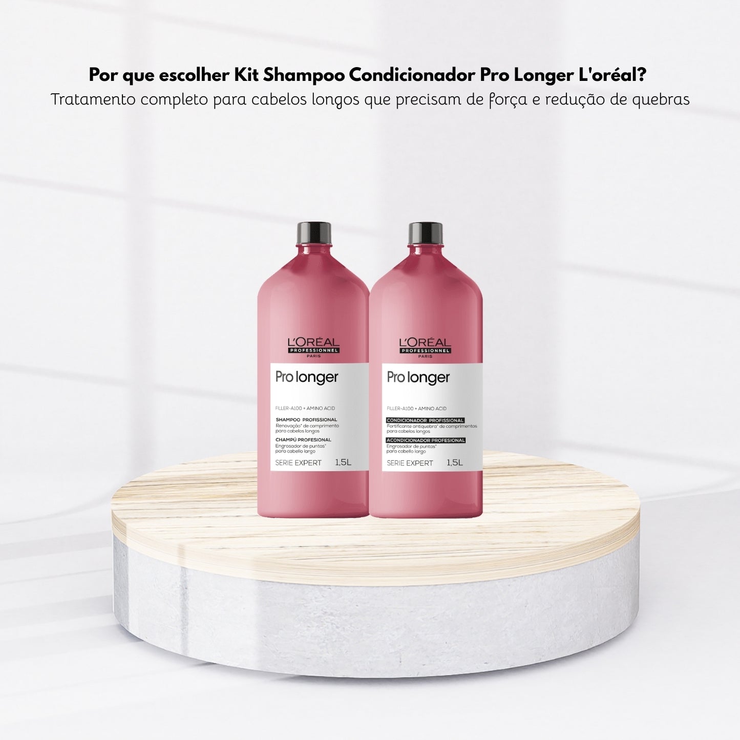 Kit Loreal Pro Longer Shampoo 1500 ml + Condicionador 1500 ml