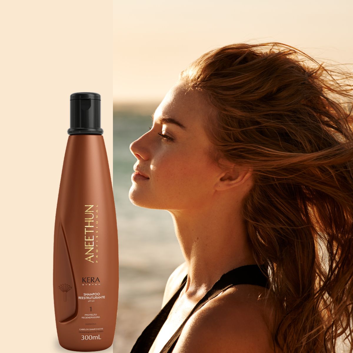Shampoo Aneethun Kera Reestruturante 300 ml
