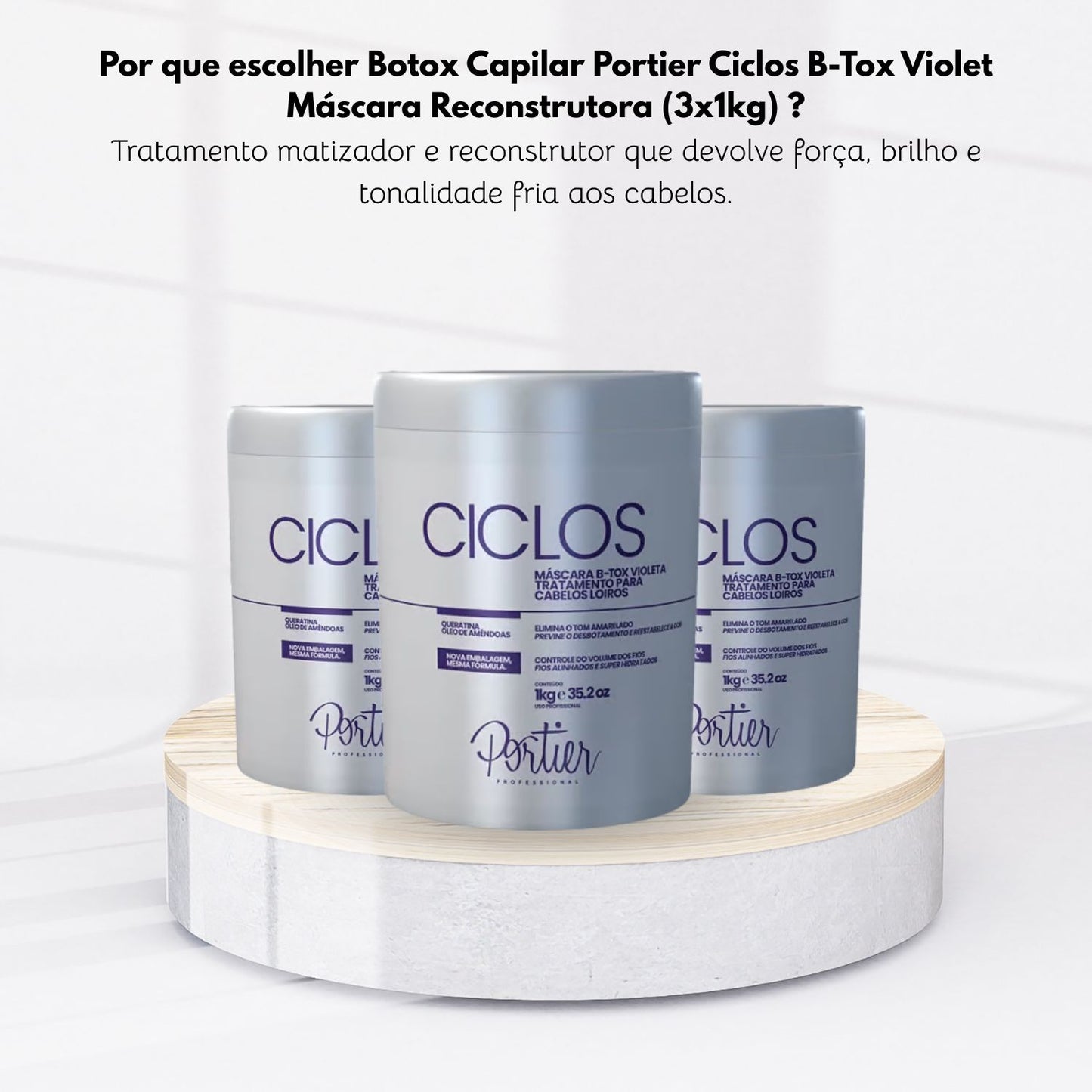 Kit Portier Ciclos B-Tox Violet Máscara Reconstrutora (3 x 1 Kg)