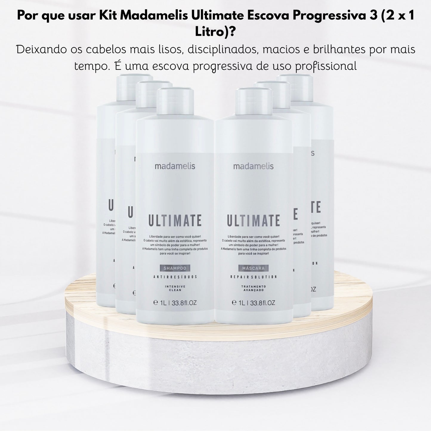 Kit Madamelis Ultimate Escova Progressiva 3 (2 x 1 Litro)
