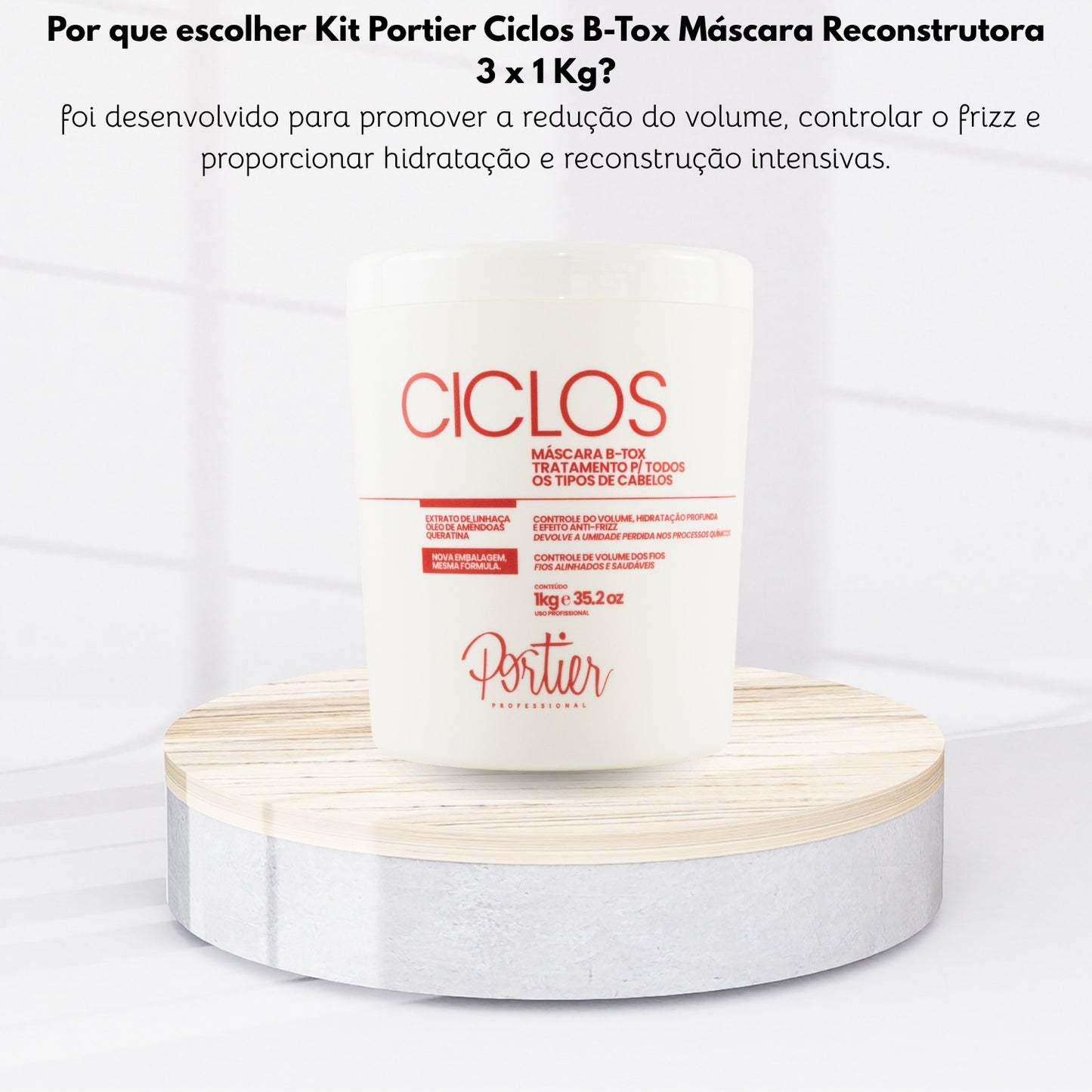 Kit Portier Ciclos B-Tox Máscara Reconstrutora 3 x 1 Kg