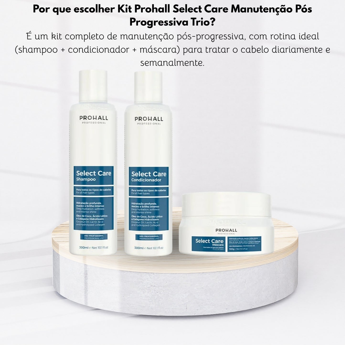 Kit Prohall Select Care Manutenção Pós Progressiva Trio