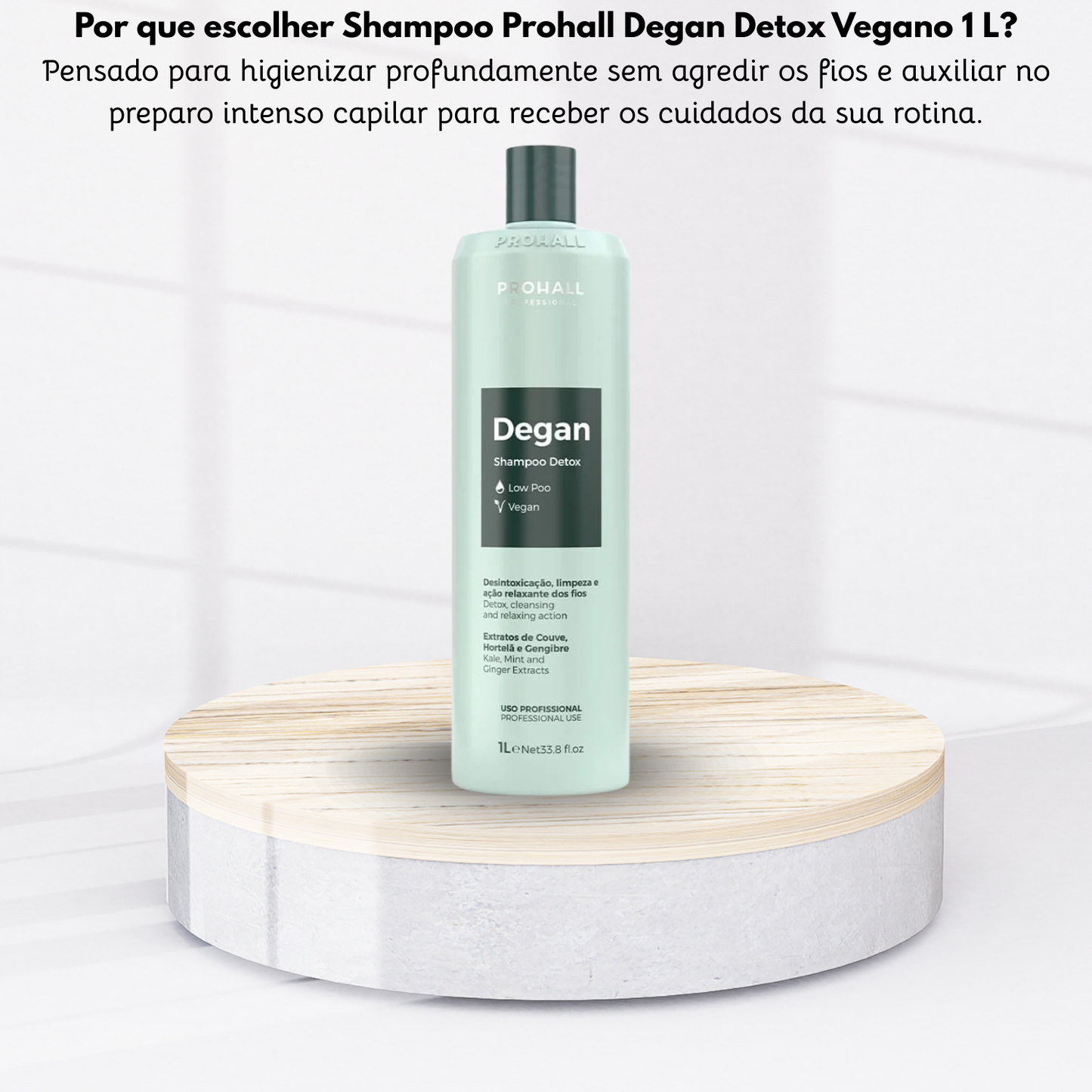 Shampoo Prohall Degan Detox Vegano Limpeza Profunda 1 Litro