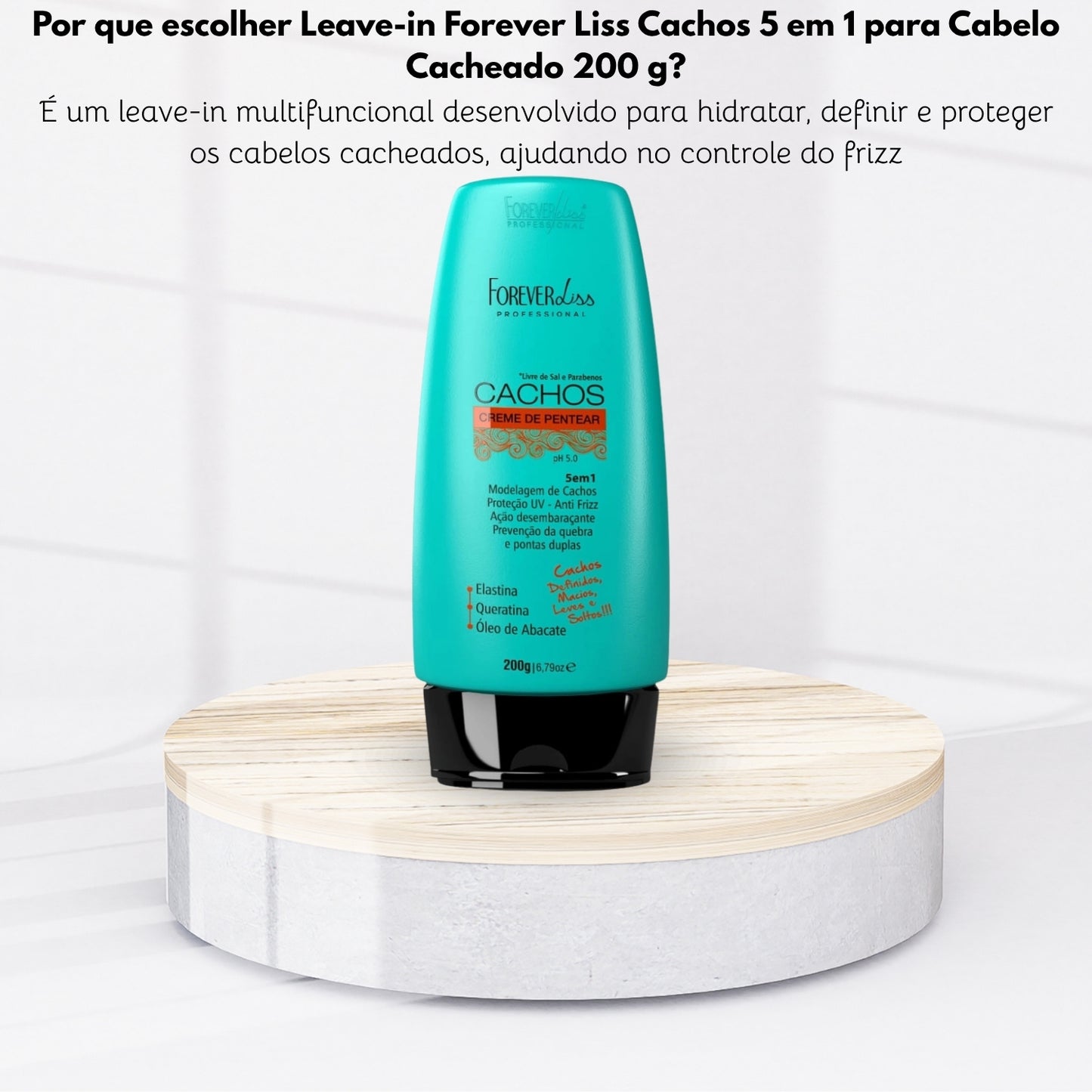 Leave-in Forever Liss Cachos 5 em 1 para Cabelo Cacheado 200 g