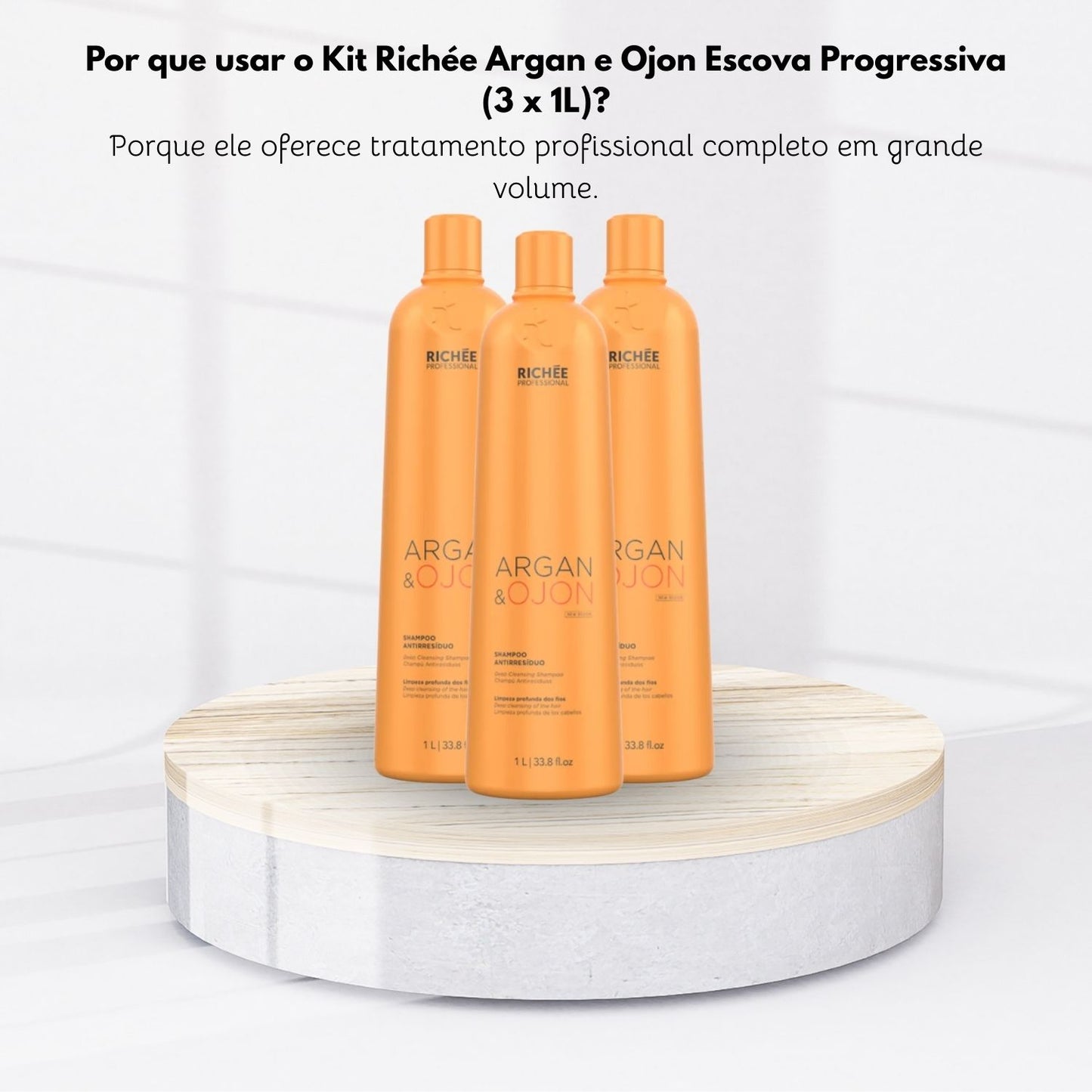Kit Richée Argan e Ojon Escova Progressiva (3 x 1 Litro)