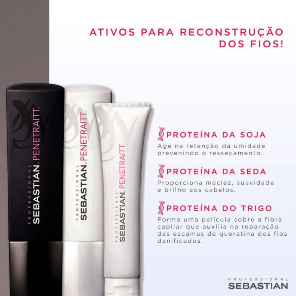 Kit Sebastian Penetraitt Shampoo + Condicionador 250 ml + Máscara 150 ml
