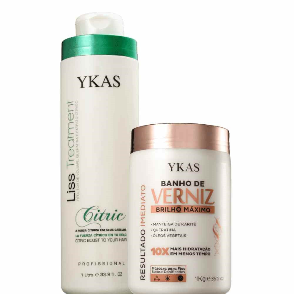 Kit Ykas Progressiva Citric 1 Litro + Verniz 1 Kg