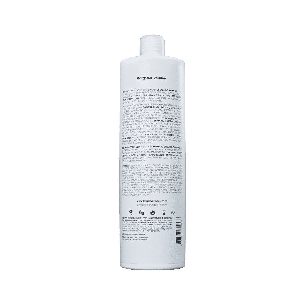 Shampoo Braé Gorgeous Volume 1 Litro