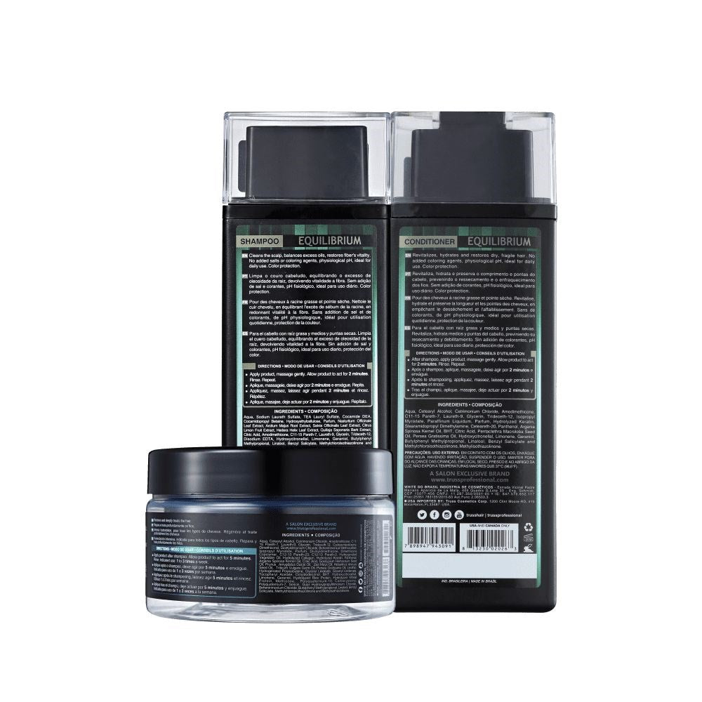 Kit Truss Equilibrium Shampoo 300 ml + Condicionador 300 ml + Máscara 180 ml