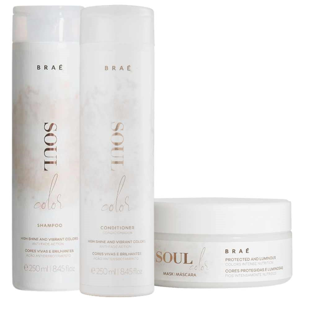 Kit Braé Soul Color Shampoo + Condicionador 250 ml + Máscara 200 g
