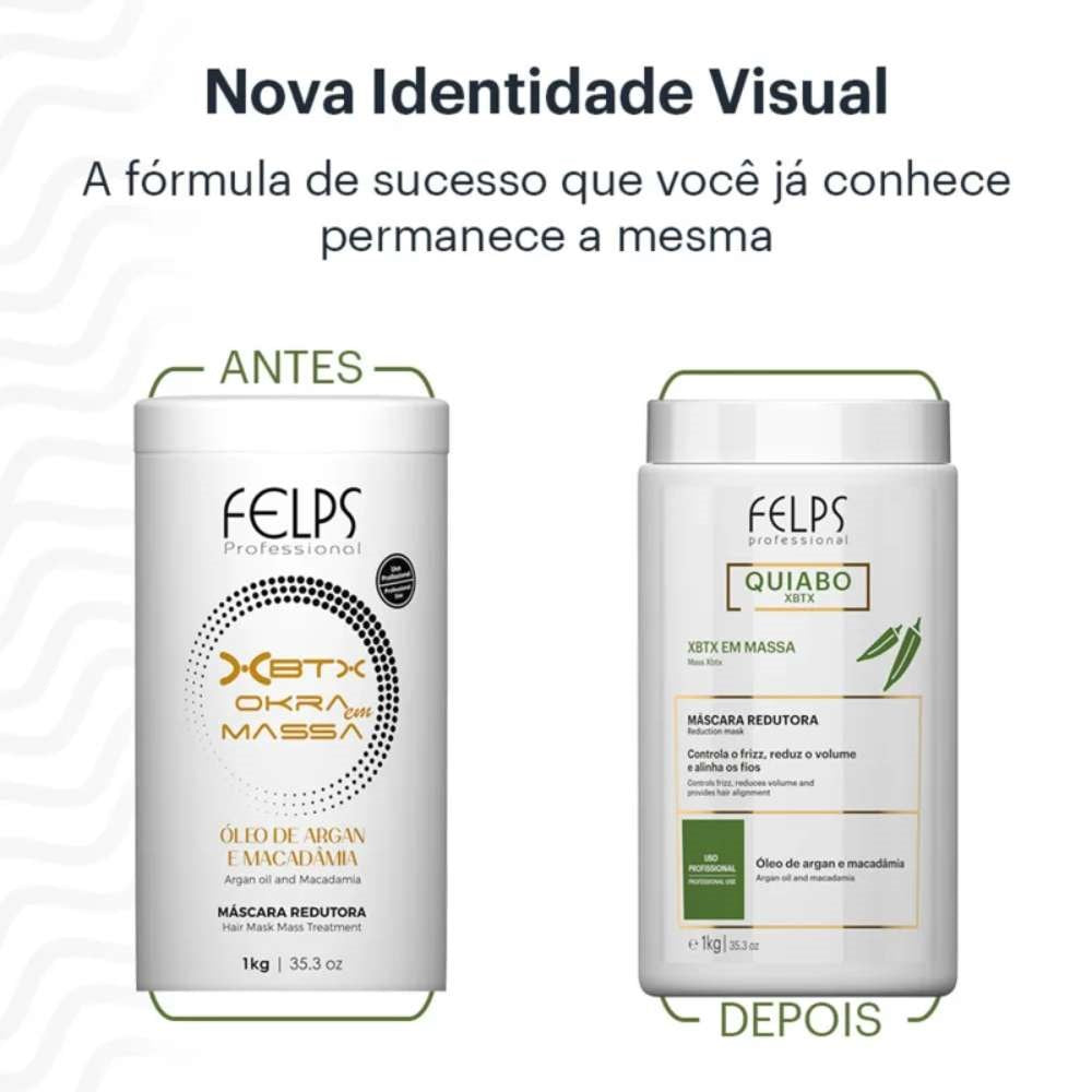 Kit Felps Quiabo XBTX Redutor de Volume em Massa ( 3 x 1 Kg )