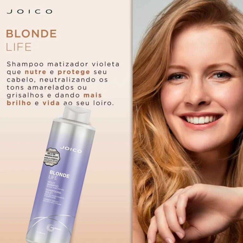Kit Joico Blonde Life Violet Smart Release Shampoo 1 Litro + Condicionador 1 Litro
