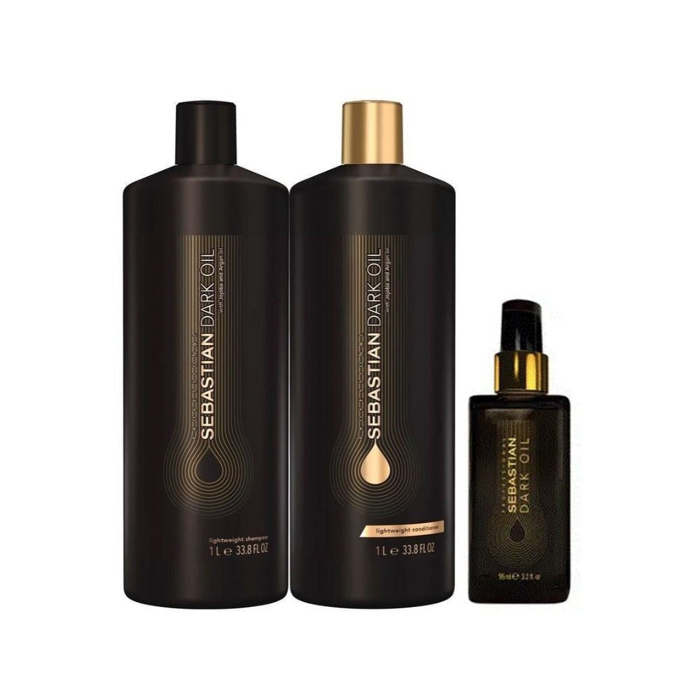 Kit Sebastian Dark Oil Shampoo + Condicionador 1 Litro + Oleo 95 ml