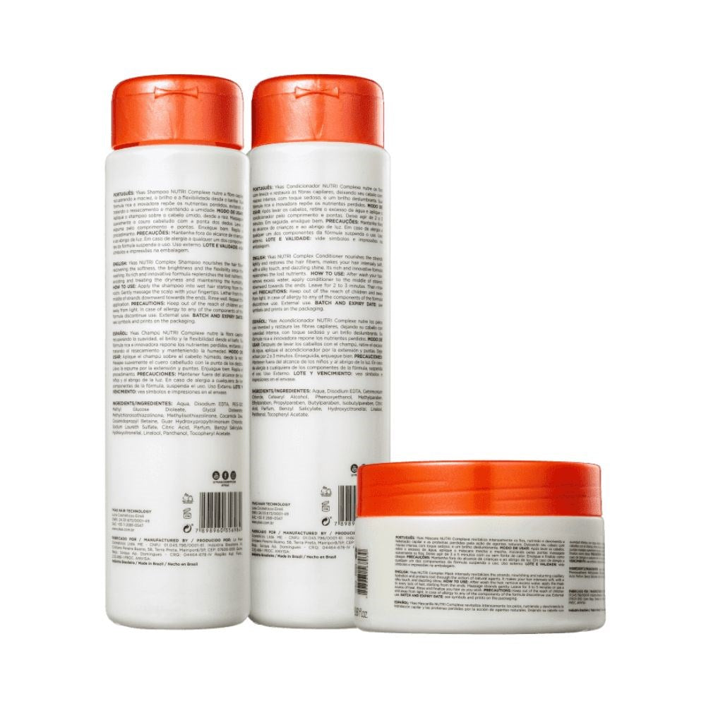 Kit Ykas Nutri Complex Shampoo + Condicionador 300 ml + Máscara 250 g