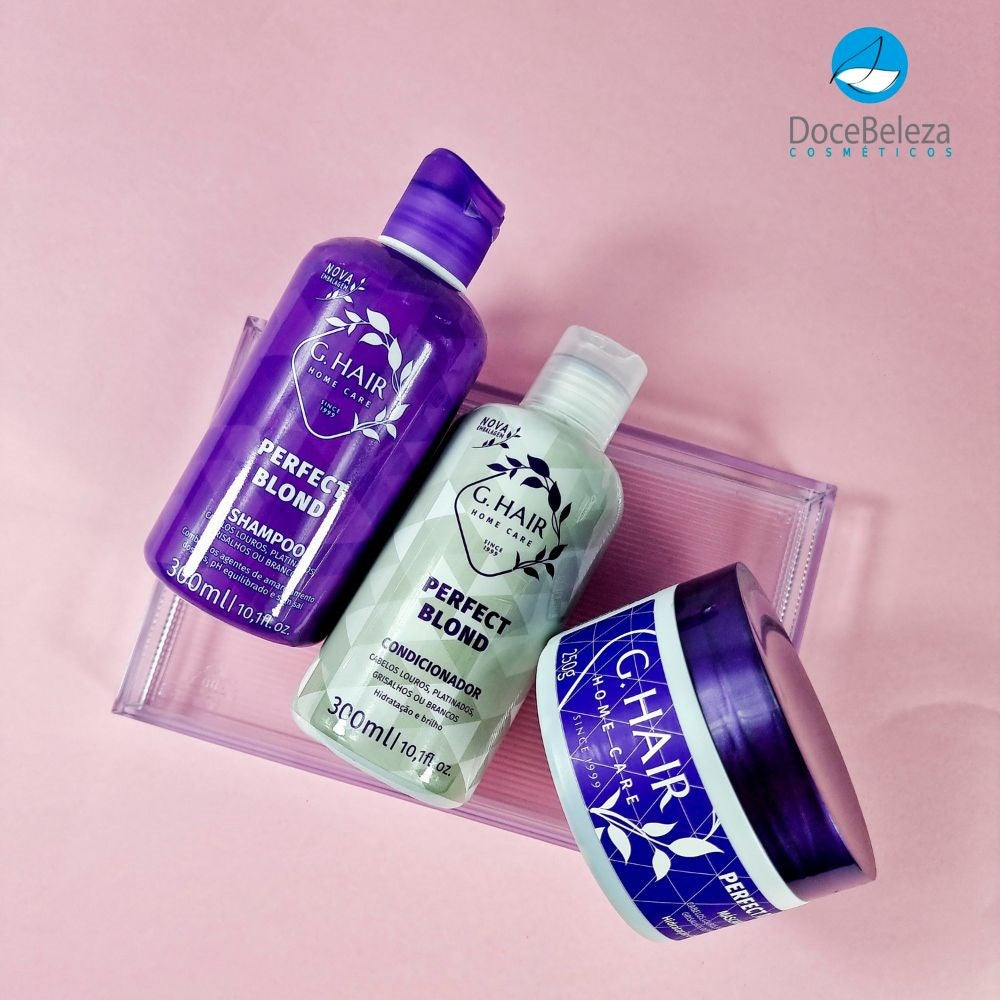 G.Hair Perfect Blond Shampoo 300ml + Condicionador 300ml + Máscara 250g