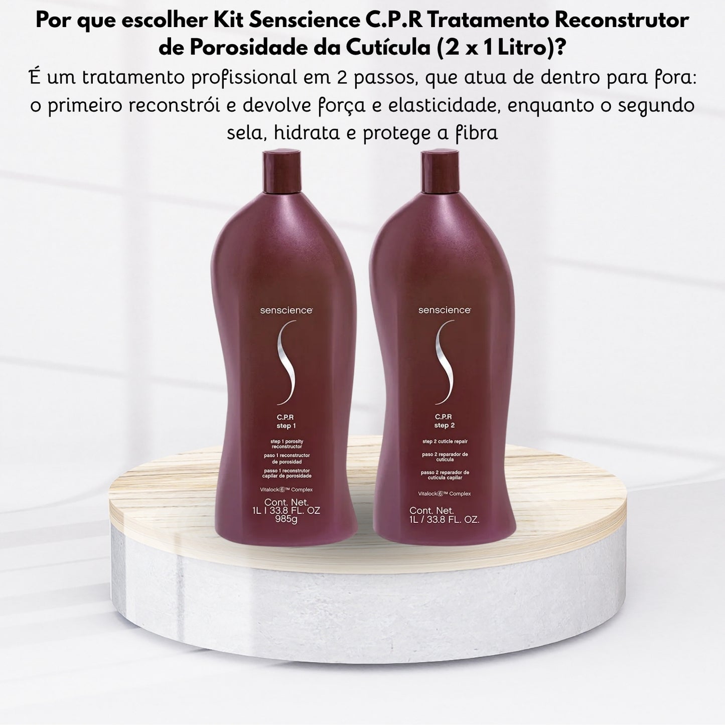Kit Senscience C.P.R Tratamento Reconstrutor de Porosidade da Cutícula (2 x 1 Litro)