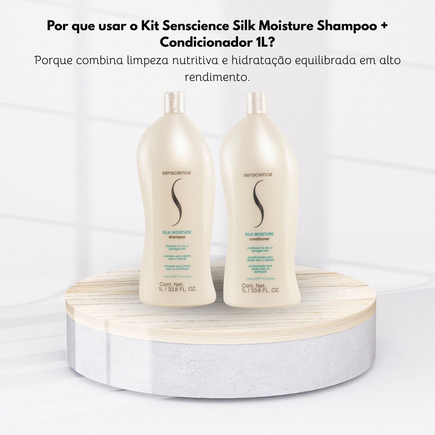Kit Senscience Silk Moisture Shampoo + Condicionador 1 Litro