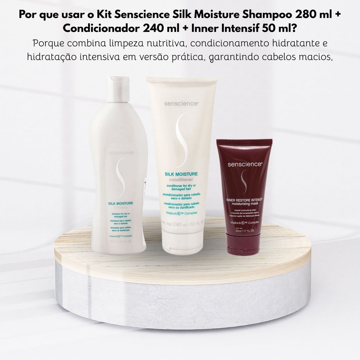 Kit Senscience Silk Moisture Shampoo 280 ml + Condicionador 240 ml + Inner Intensif 50 ml