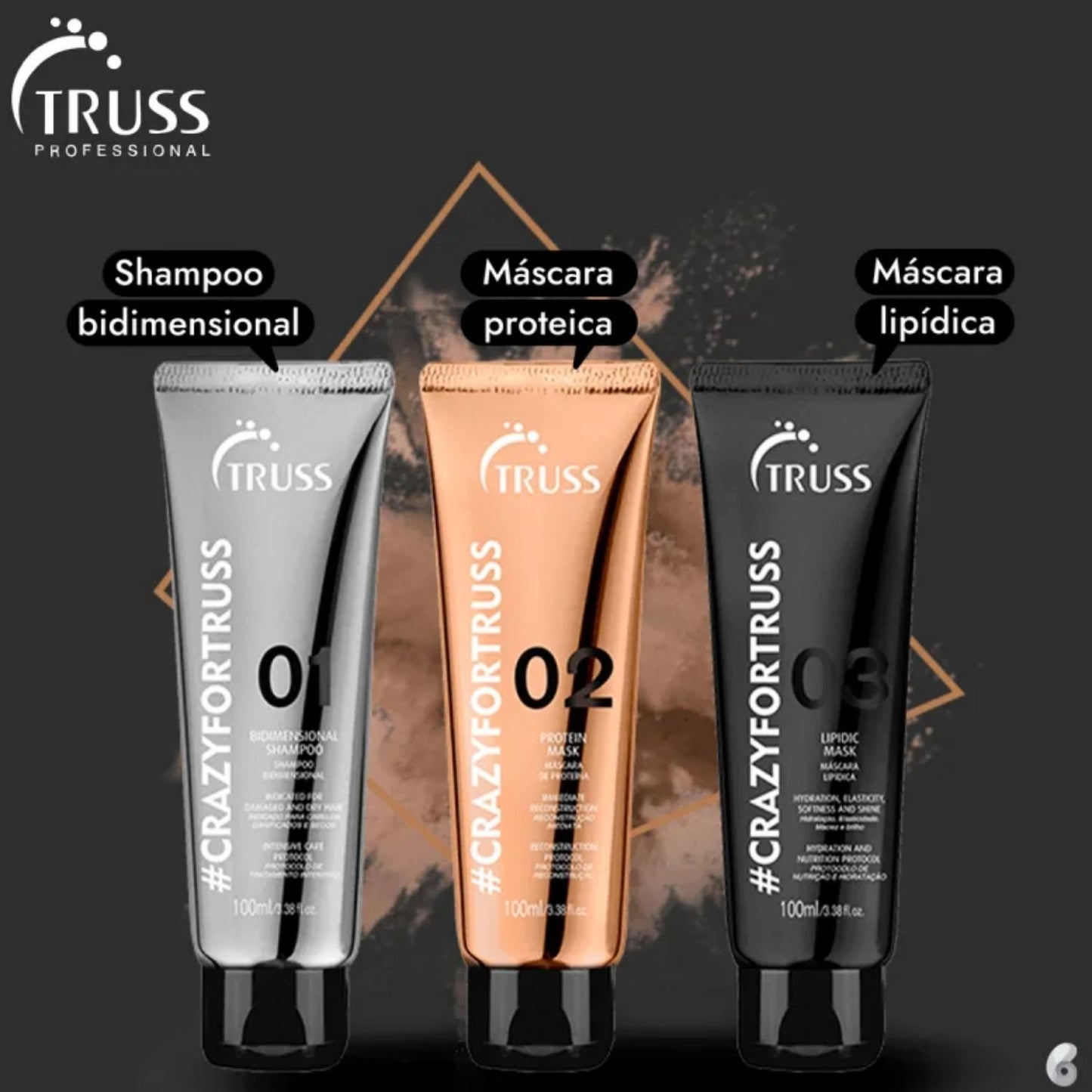 Kit Truss Crazy For Truss Reconstrução Capilar (3 x 100 ml)