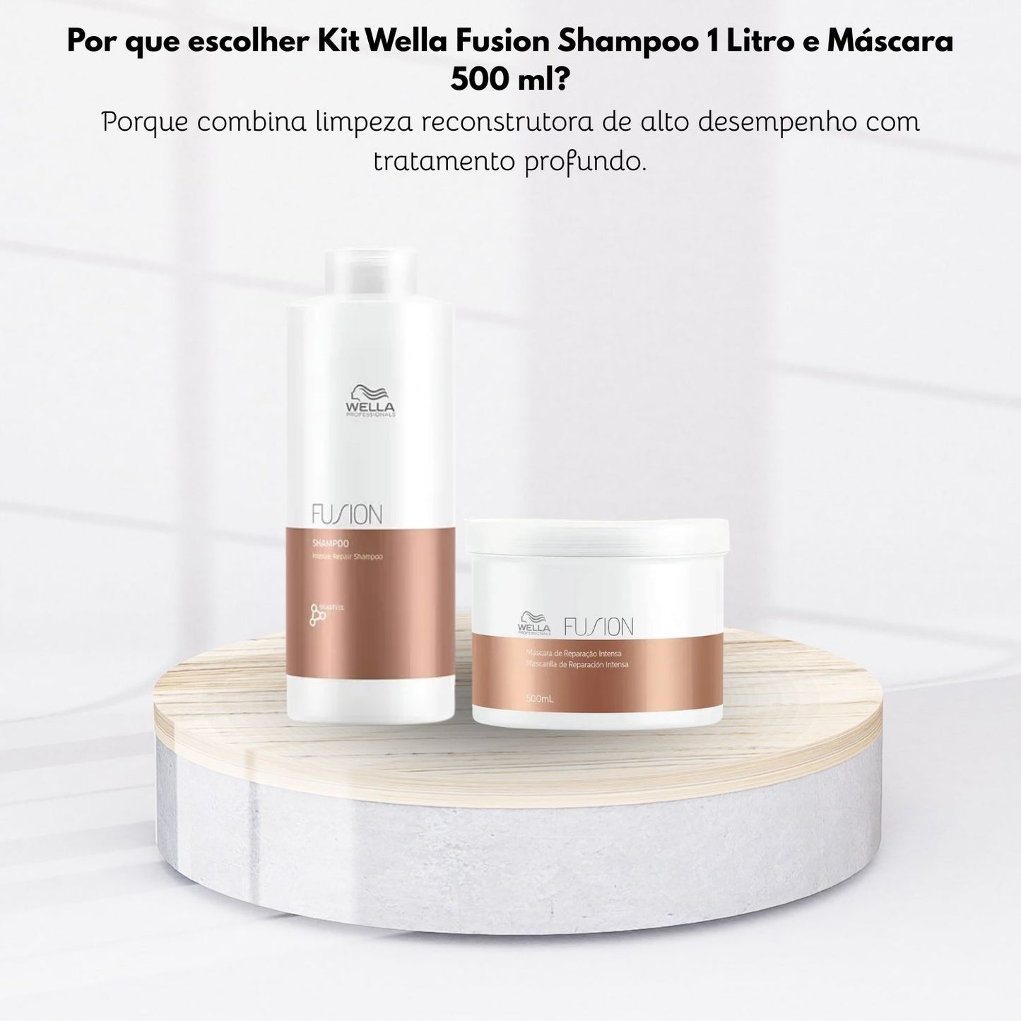 Kit Wella Fusion Shampoo 1 Litro e Máscara 500 ml