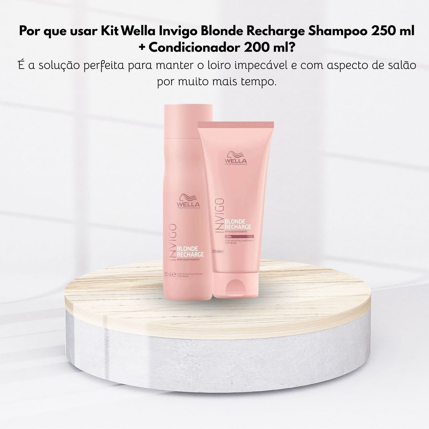 Kit Wella Invigo Blonde Recharge Shampoo 250 ml + Condicionador 200 ml