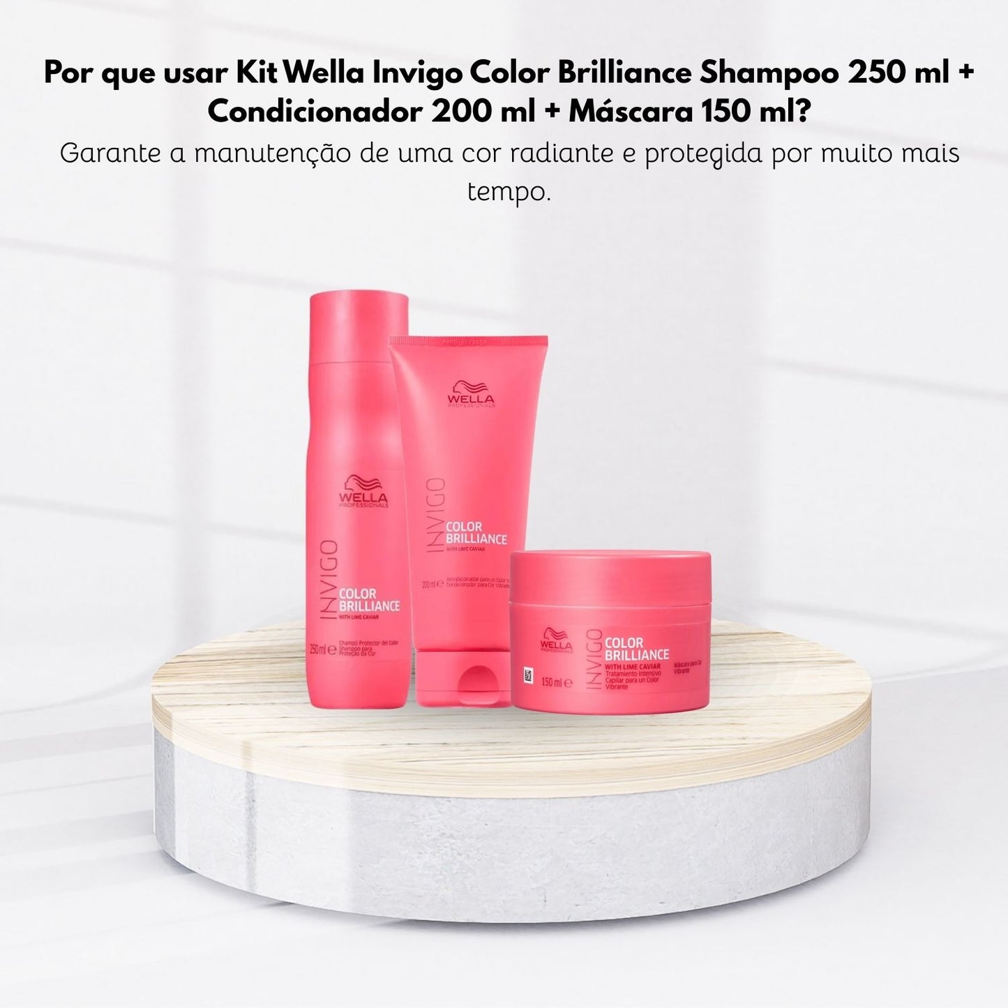 Kit Wella Invigo Color Brilliance Shampoo 250 ml + Condicionador 200 ml + Máscara 150 ml