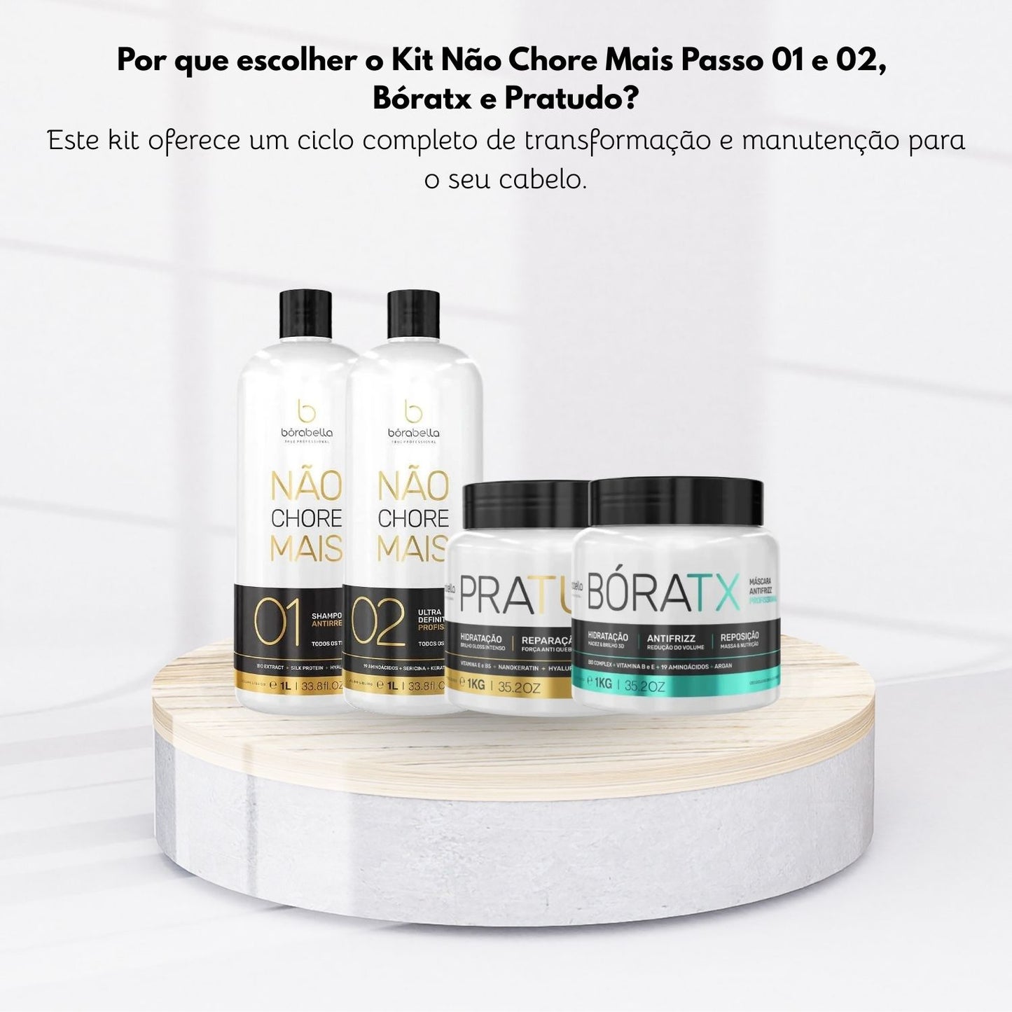 Kit Bórabella Progressiva Not Cry More 2 x 1 Litro + Boratox + PraTudo