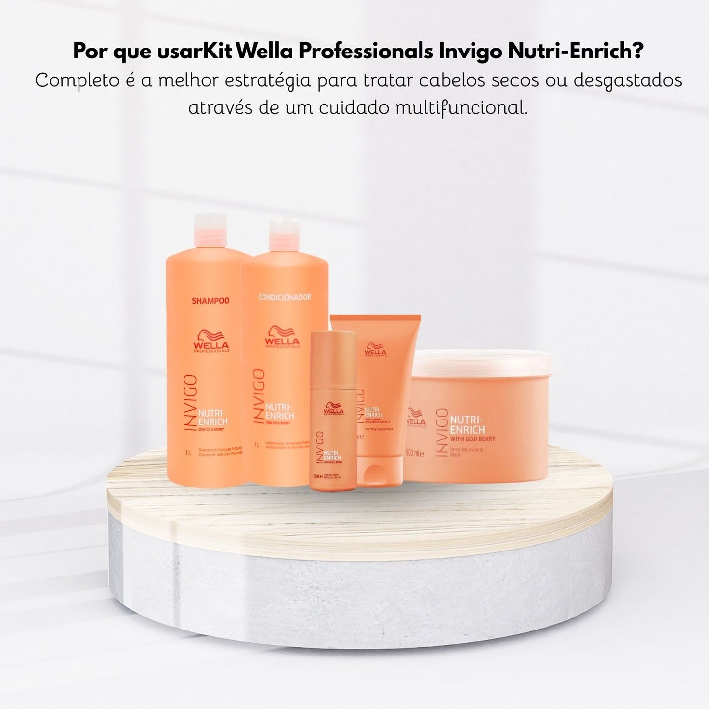 Kit Wella Invigo Nutri-Enrich Shampoo+Cond+Máscaras+Leave-in