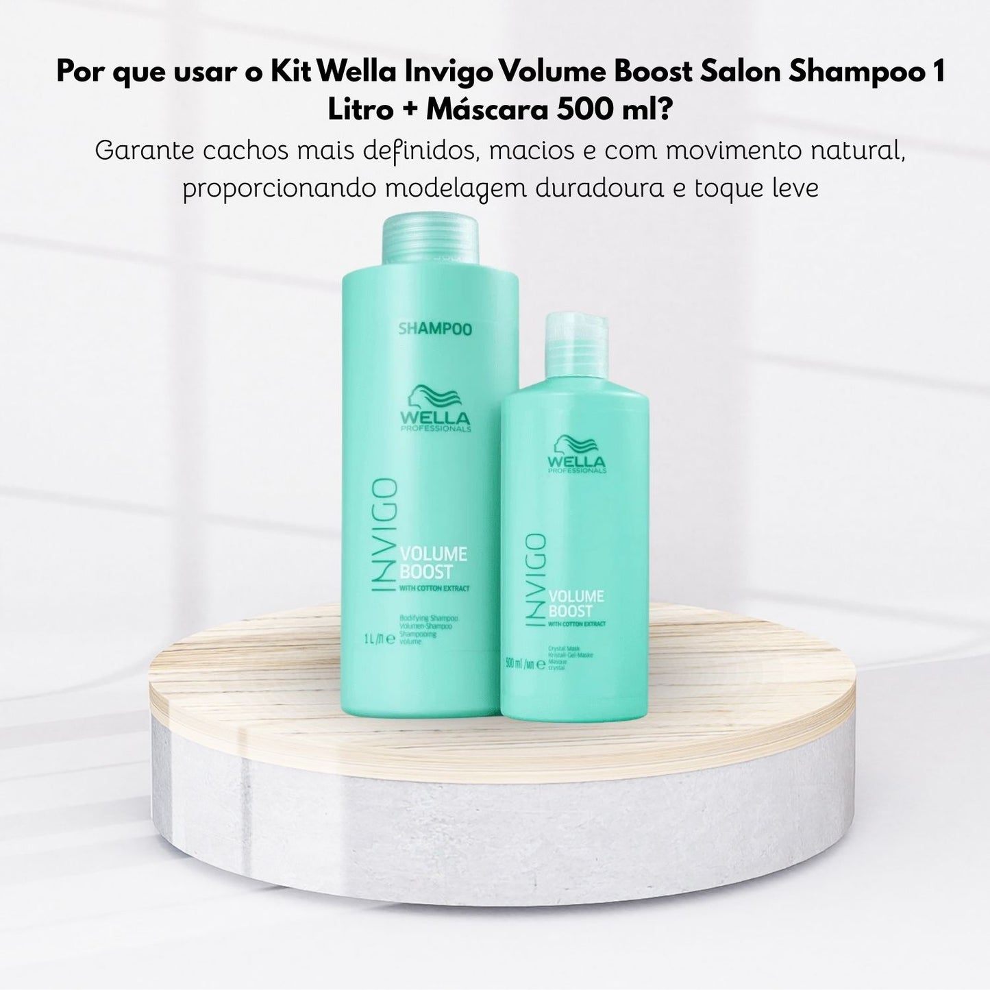 Kit Wella Invigo Volume Boost Salon Shampoo 1 Litro + Máscara 500 ml