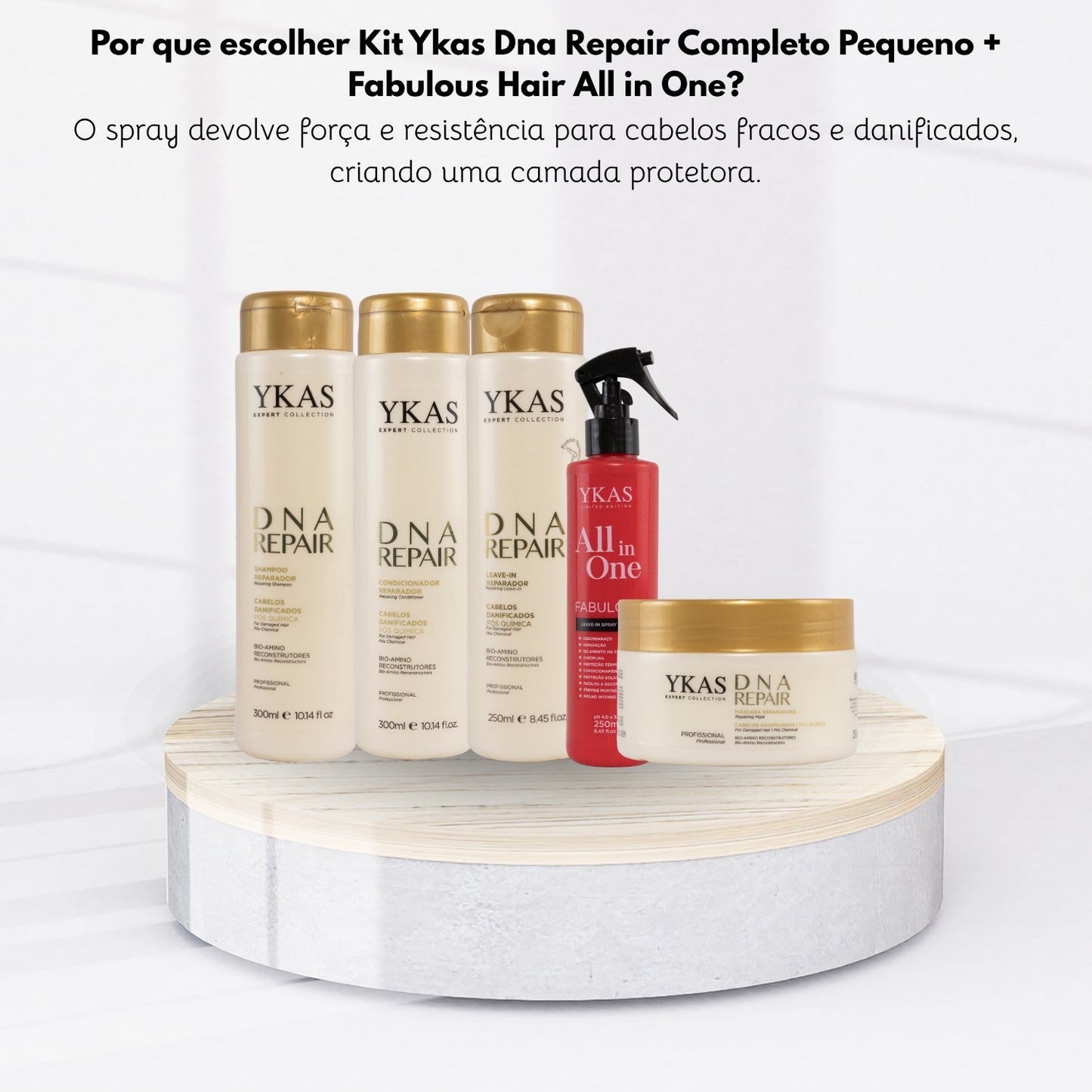 Kit Ykas Dna Repair Completo Pequeno + Fabulous Hair All in One