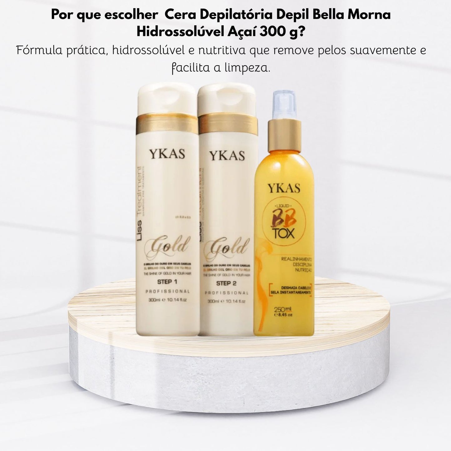 Kit Ykas Gold Progressiva (2 x 300 ml) + Bbtox Líquido 250 ml