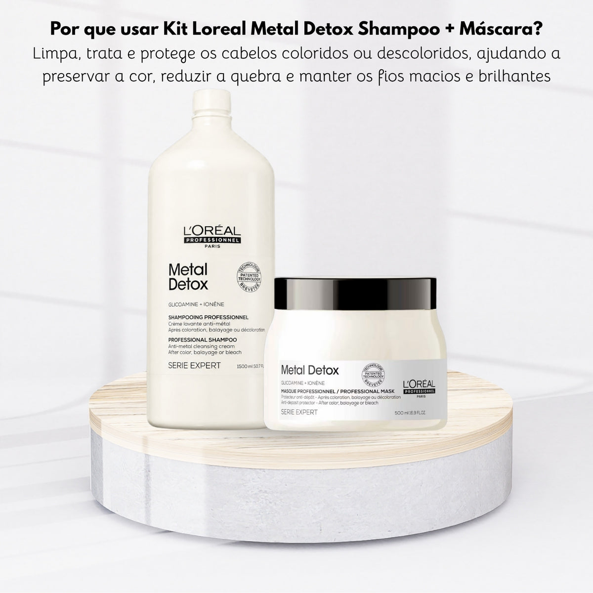 Kit Loreal Metal Detox Shampoo 1,5L+ Máscara 500 g