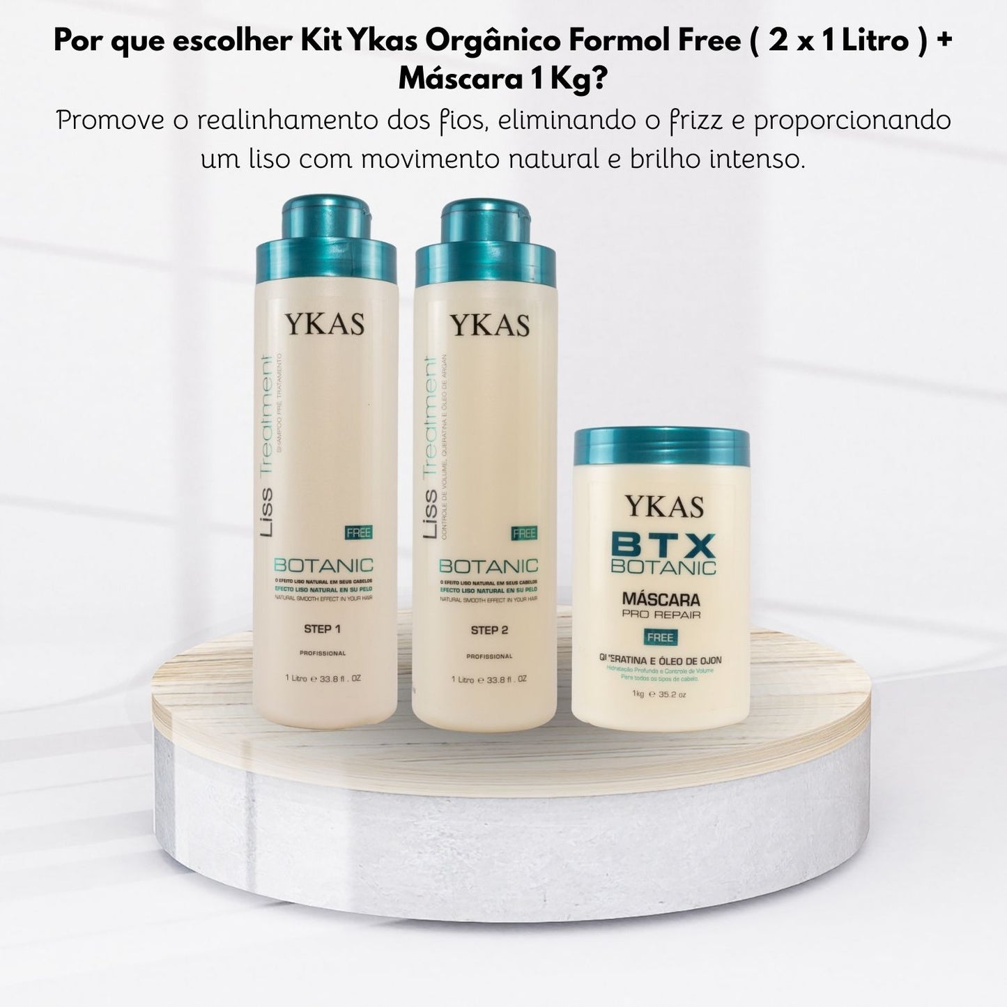 Kit Ykas Orgânico Formol Free ( 2 x 1 Litro ) + Máscara 1 Kg