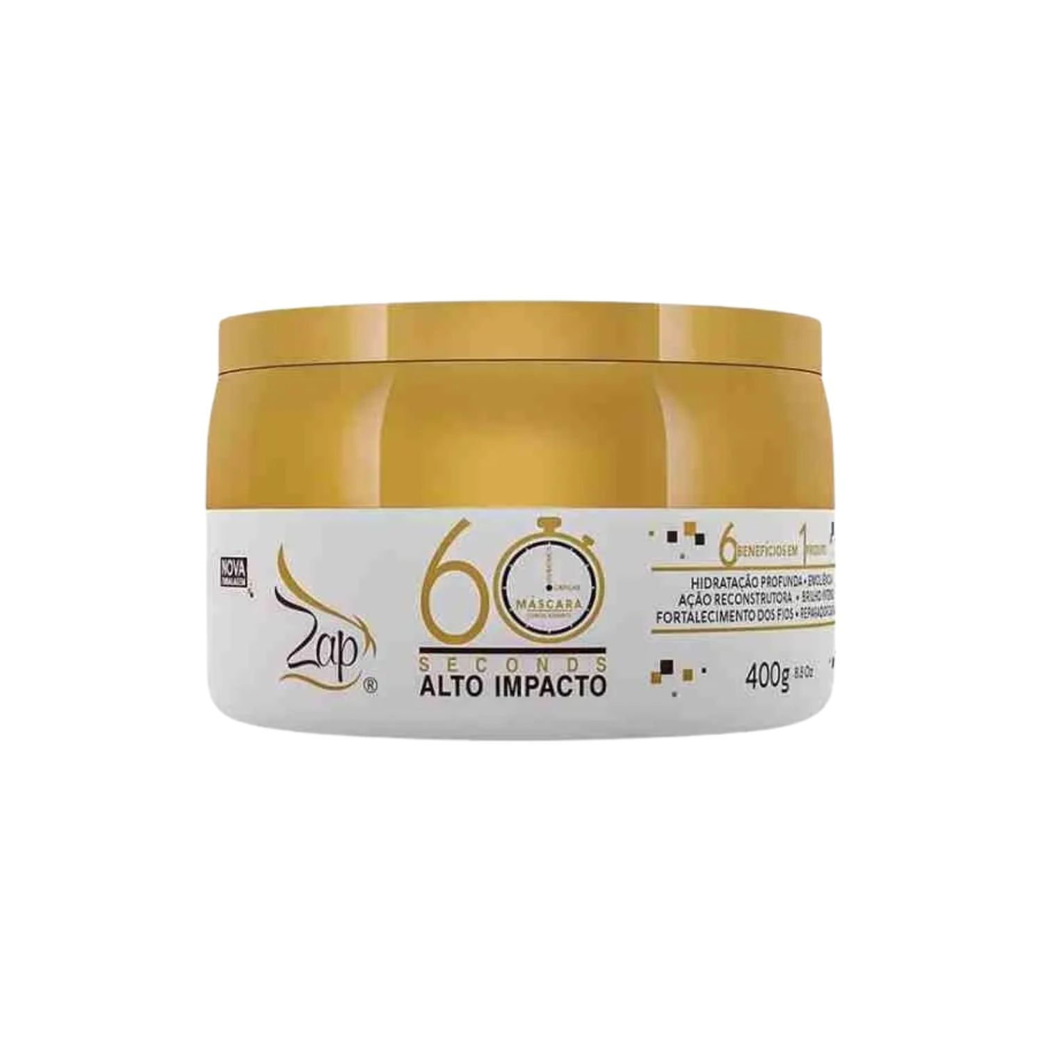 Máscara Zap 60 Seconds Alto Impacto 400 g – Doce Beleza