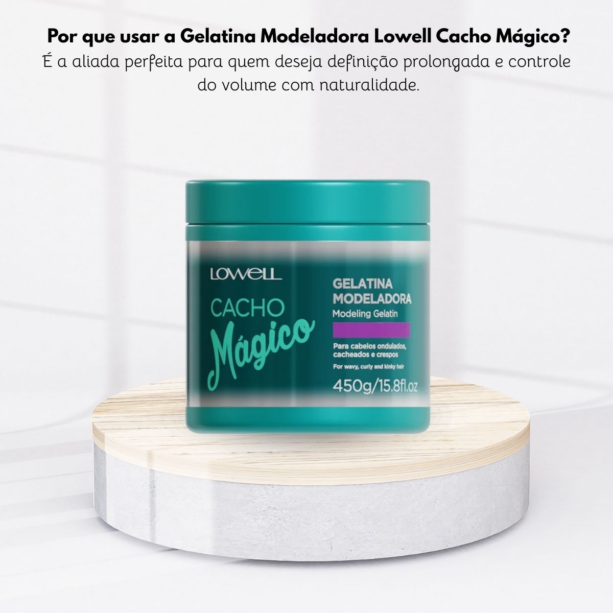 Ativador De Cachos Lowell Cacho Mágico Gelatina para Cabelo Cacheado 450 g