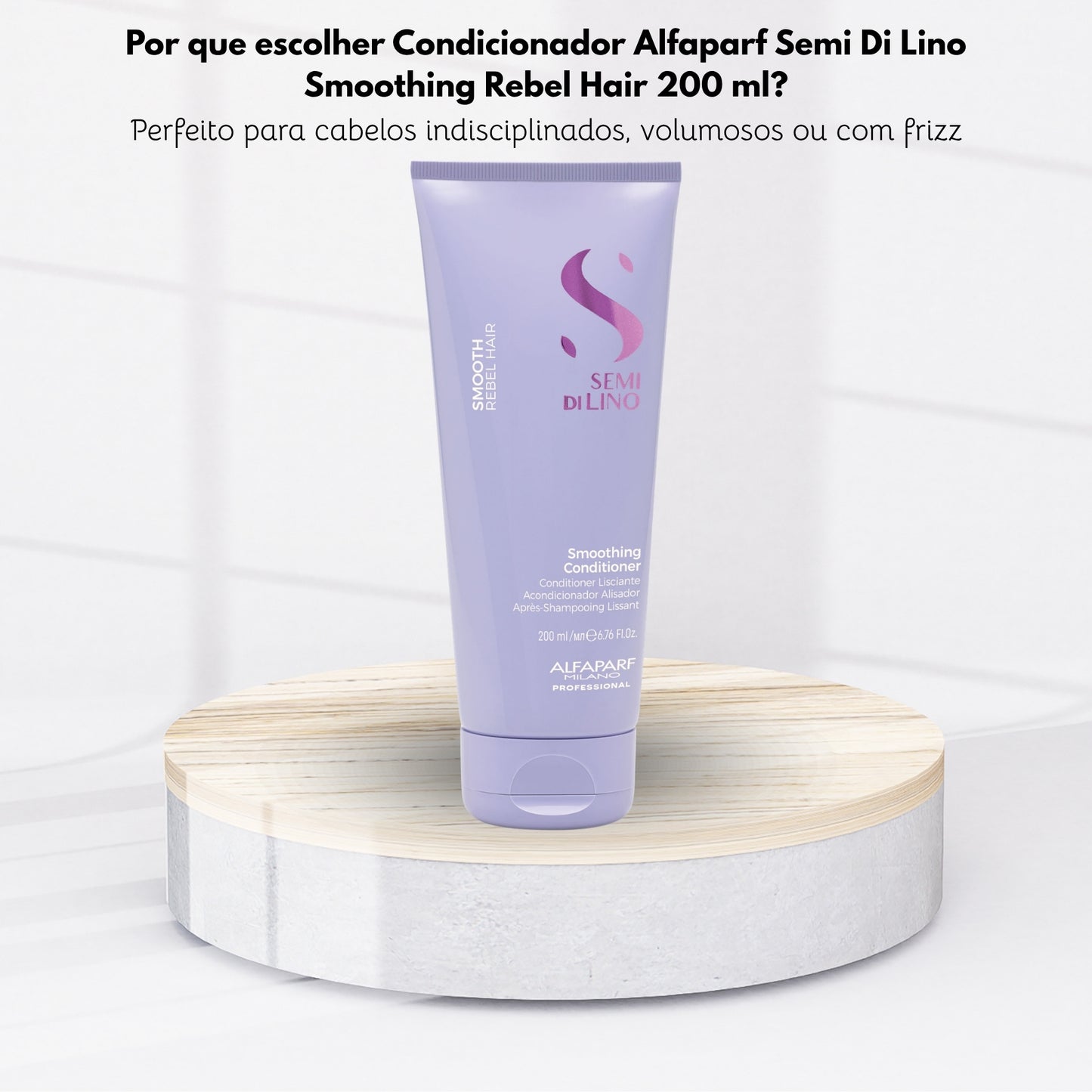 Condicionador Alfaparf Semi Di Lino Smoothing Rebel Hair 200 ml