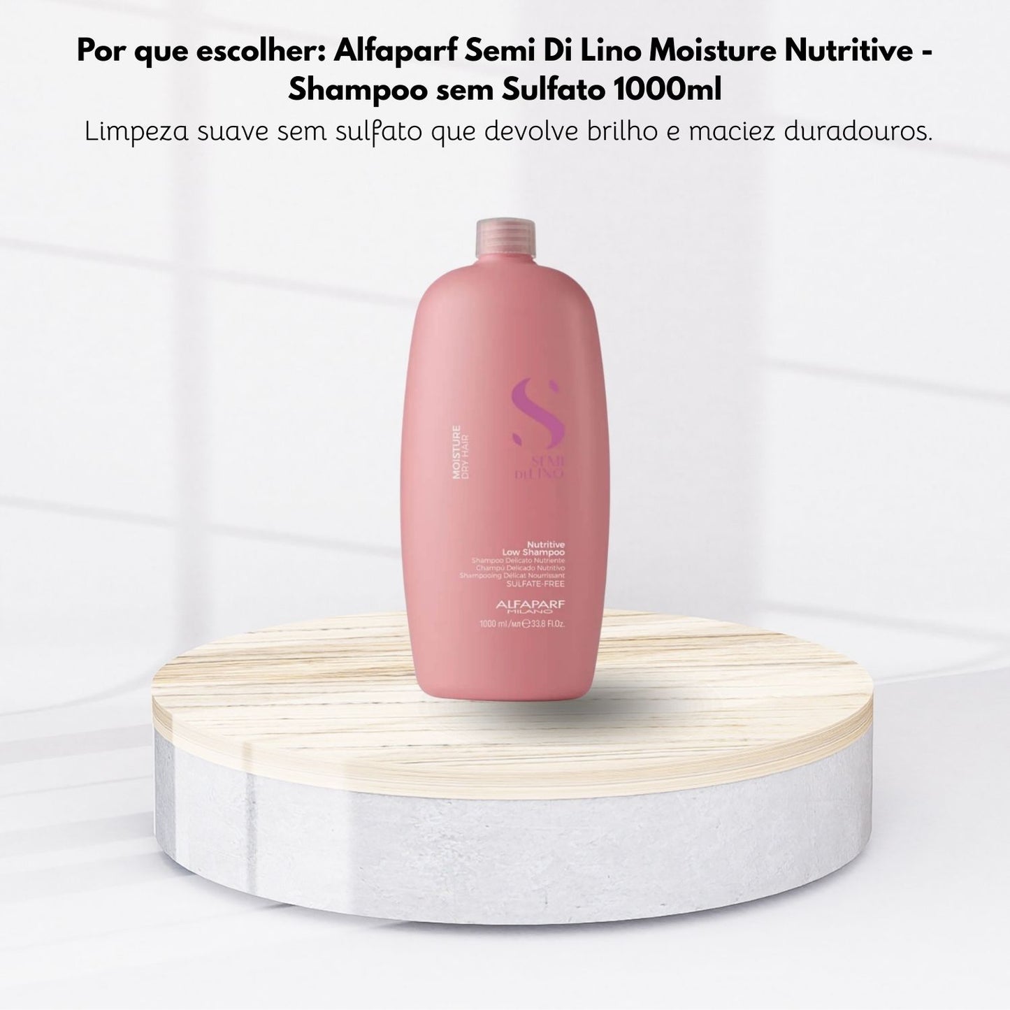 Shampoo Alfaparf Semi Di Lino Moisture Nutritive Shampoo Hidratante sem Sulfato 1 Litro