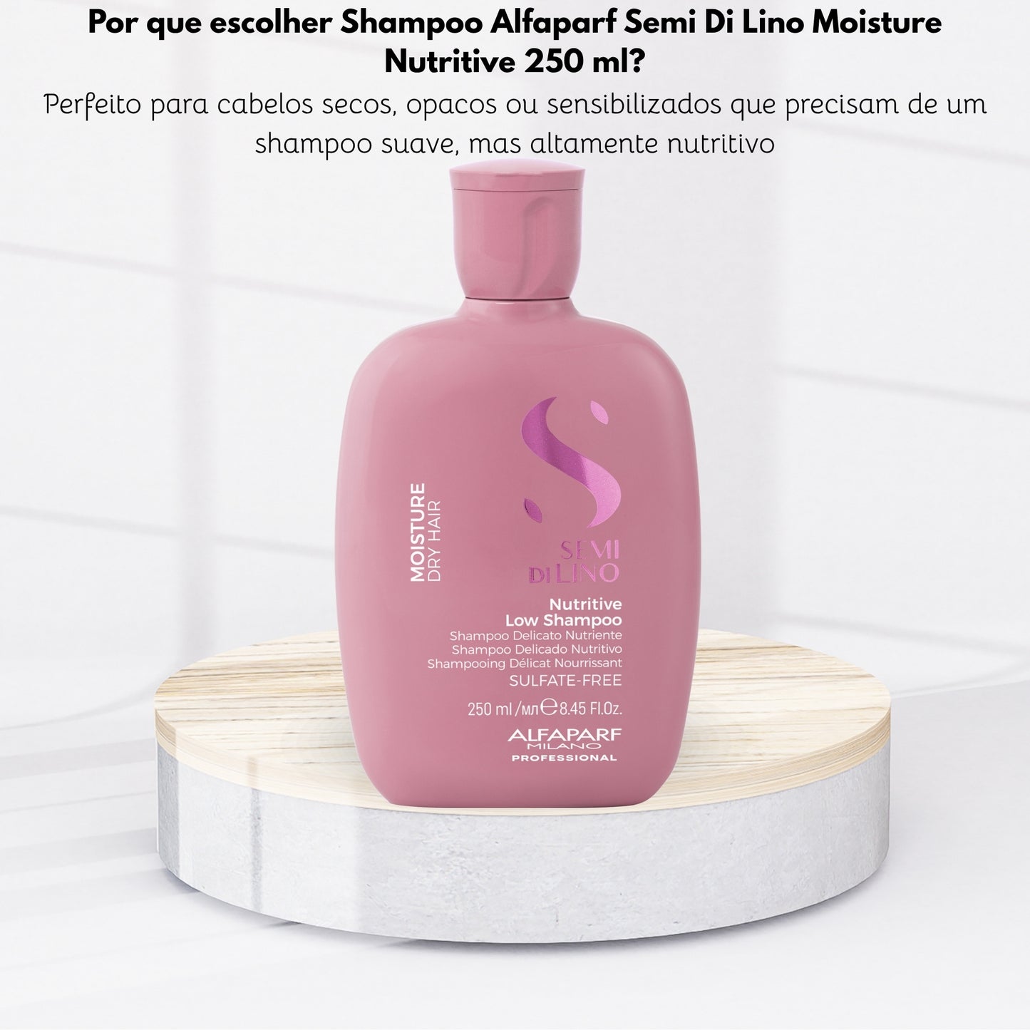 Shampoo Alfaparf Semi Di Lino Moisture Nutritive Shampoo Hidratante sem Sulfato 250 ml
