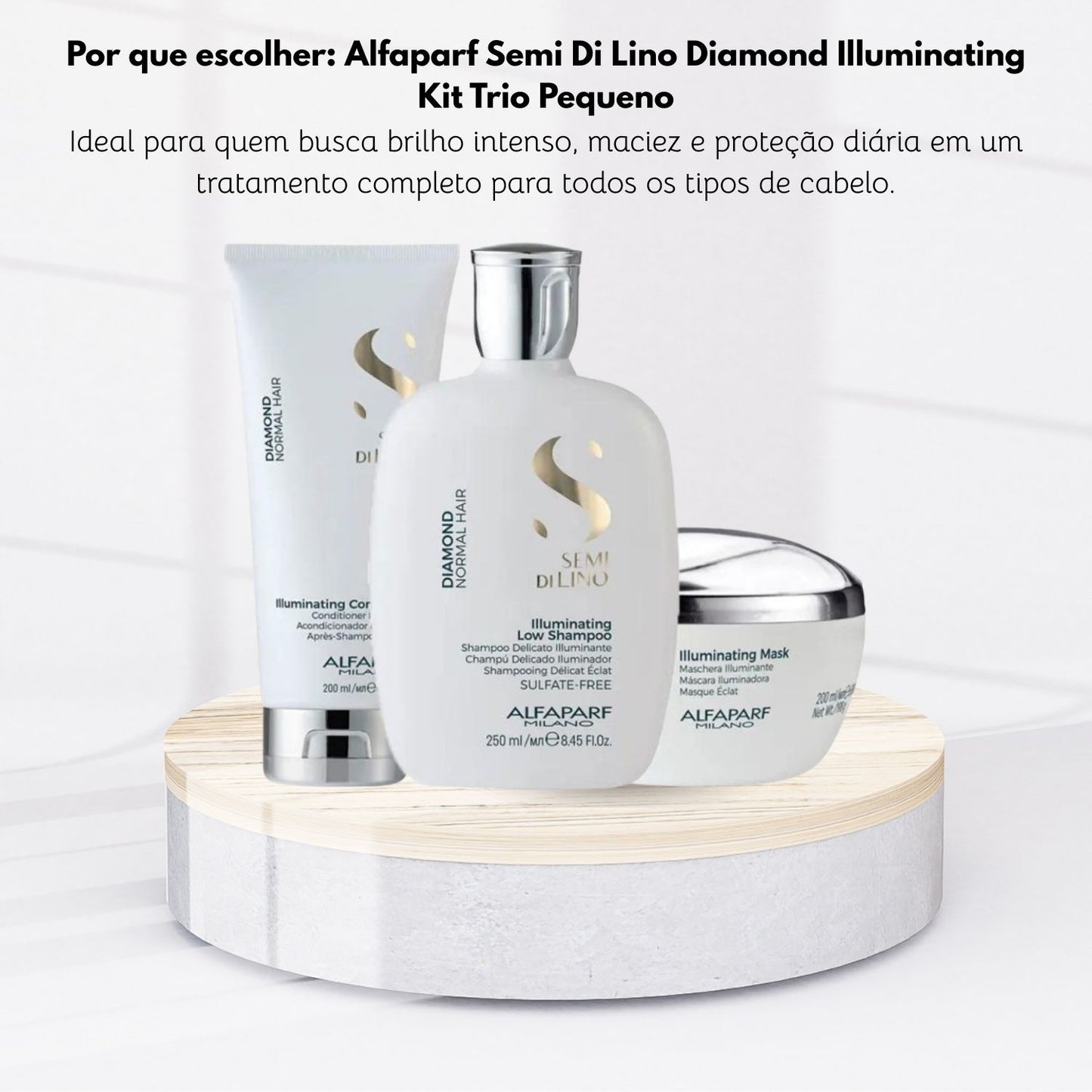 Kit Alfaparf Semi Di Lino Diamond Illuminating Trio Pequeno