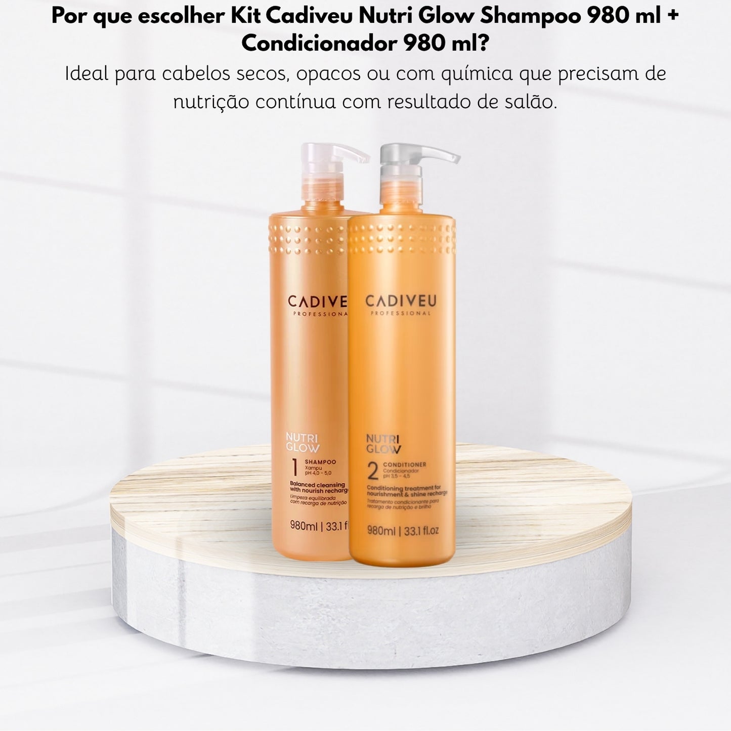 Kit Cadiveu Nutri Glow Shampoo 980 ml + Condicionador 980 ml