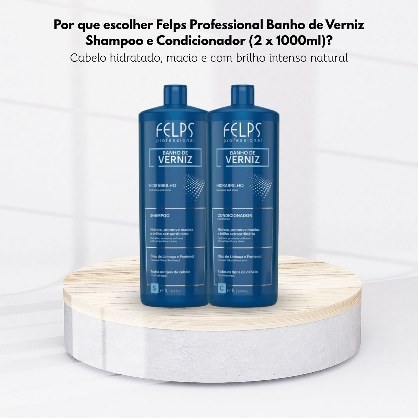 Kit Felps Banho de Verniz Shampoo e Condicionador (2 x 1 Litro)